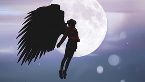 Angel, Moon, Artist, Artwork, Digital Art, 4K wallpaper