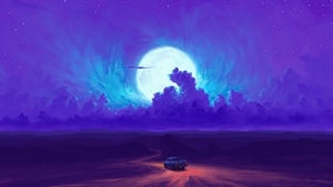 Moon, Minimalism, Minimalist, Artist, Artwork, Digital Art, Deviantart, 4K wallpaper