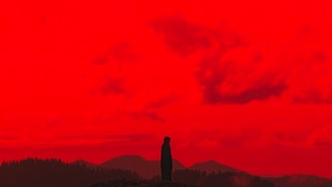 Alone, Artist, Artwork, Digital Art, Red, 4K wallpaper
