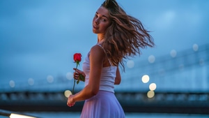 Girls, Model, Rose, 4K wallpaper