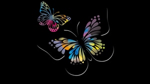 Butterfly, Oled, Dark, Black, Artist, Artwork, Digital Art, 4K wallpaper