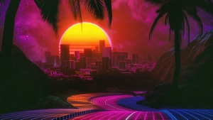 Outrun, Retrowave, Artist, Artwork, Digital Art, 4K wallpaper