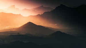 Mountains, Morning, Nature, 4K wallpaper