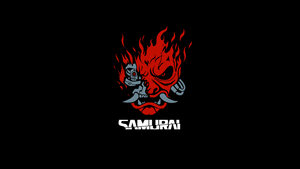Samurai, Cyberpunk 2077, AMOLED, Logo, 4K wallpaper