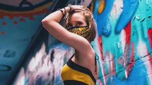 Mask, Girls, Model, 4K wallpaper
