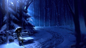 Winter, Snow, Umbrella, Anime Girl, Anime, Artist, Artwork, Digital Art, Deviantart, 4K wallpaper