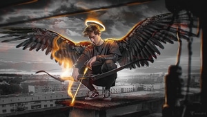 Angel, Wings, Artist, Artwork, Digital Art, 4K wallpaper