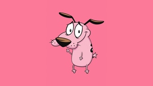 Courage The Cowardly Dog, Cartoons, Dog, Minimalism, Minimalist, Pink, 4K wallpaper