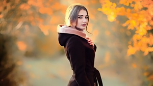 Girls, Model, Autumn, 4K wallpaper