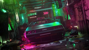 Delorean, Scifi, Cyberpunk, Cars, Artist, Artwork, Digital Art, Artstation, 4K wallpaper