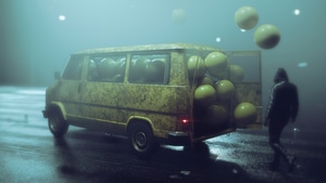 Balloons, Alone, Artist, Artwork, Digital Art, Artstation, 4K wallpaper