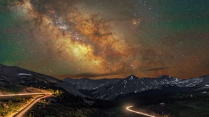 Milky Way, Nature, Mountains, Long Exposure, 4K wallpaper