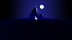 Deer, Pyramid, Synthwave, Artist, Artwork, Digital Art, Minimalism, Minimalist, 4K wallpaper