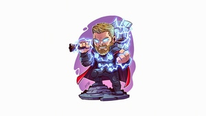 Thor, Minimalism, Minimalist, Artist, Artwork, Digital Art, 4K wallpaper