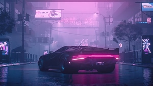Quadra Turbo R V Tech, Cyberpunk 2077, 2021 Games, Games, Neon, Synthwave, 4K wallpaper