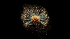 Dandelion flower, Digital Art, Glitter, Dark aesthetic, Xiaomi, 4K wallpaper