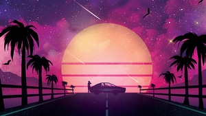 Synthwave, Neon, Sunset, Artist, Artwork, Digital Art, Deviantart, 4K wallpaper