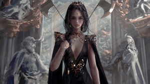 Queen, Black Dress, Artist, Artwork, Digital Art, Artstation, 4K wallpaper