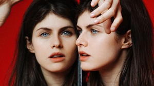 Alexandra Daddario, Celebrities, Girls, Photoshoot, Red Dress, 4K wallpaper