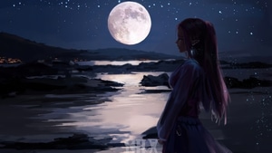 Elf, Moon, River, Fantasy, Artist, Artwork, Digital Art, 4K wallpaper