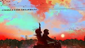 Love, Couple, Biker, Artist, Artwork, Digital Art, Artstation, 4K wallpaper