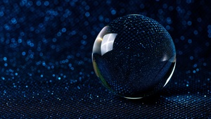 Crystal Ball, Dark blue, Bokeh Background, Macro, 4K wallpaper