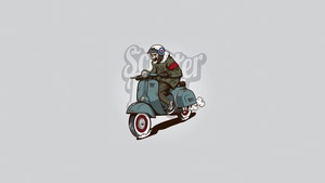 Skull, Scooter, Minimalism, Minimalist, Artist, Artwork, Digital Art, 4K wallpaper
