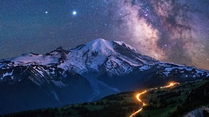 Milky Way, Mountains, Nature, Stars, 4K wallpaper
