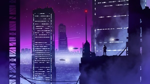 Synthwave, Retrowave, Scifi, Cyberpunk, City, Alone, Artist, Artwork, Digital Art, Artstation, 4K wallpaper