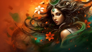 Dream girl, Paint, Floral, AI art, Midjourney, 4K wallpaper