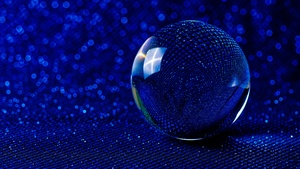 Crystal Ball, Blue aesthetic, Bokeh Background, 4K wallpaper