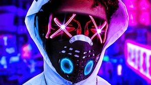 Mask, Hoodie, Artist, Artwork, Digital Art, 4K wallpaper