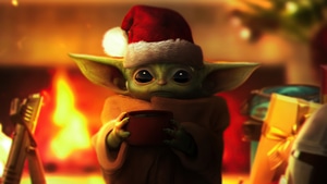 The Mandalorian, Tv Shows, Star Wars, Baby Yoda, Christmas, Artstation, 4K wallpaper
