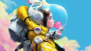 Astronaut, Bubble Gum, Artist, Artwork, Digital Art, Artstation, 4K wallpaper