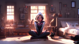 Gwen Stacy, AI art, Spider-Gwen, Marvel Superheroes, Spider-Verse, 4K wallpaper