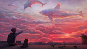 Dolphin, Artist, Artwork, Digital Art, Artstation, 4K wallpaper