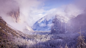 Yosemite, Valley, Nature, Mountains, Fog, Clouds, 4K wallpaper