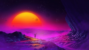 Synthwave, Retrowave, Artist, Artwork, Digital Art, Artstation, 4K wallpaper