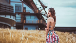 Girls, Model, Outdoor, Field, 4K wallpaper