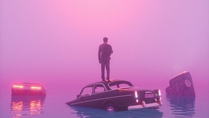 Alone, Artist, Artwork, Digital Art, Pink, Behance, 4K wallpaper