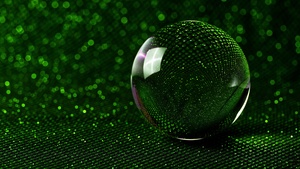 Crystal Ball, Green aesthetic, Bokeh Background, Macro, 4K wallpaper