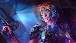 Cyberpunk, Warrior, Gun, Artist, Artwork, Digital Art, Artstation, 4K wallpaper