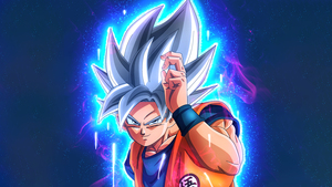 Goku, Super Saiyan, Dragon Ball, Blue, 4K wallpaper