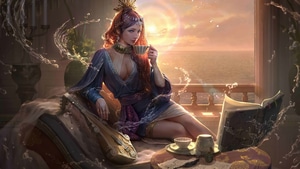 Fantasy Girls, Queen, Coffee, Fantasy, Artist, Artwork, Digital Art, Artstation, 4K wallpaper