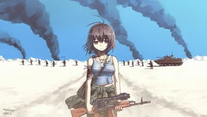 Anime Girl, Anime, Artist, Artwork, Digital Art, Gun, 4K wallpaper