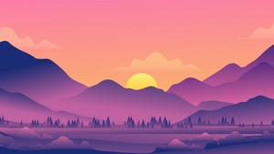 Landscape, Morning, Artist, Artwork, Digital Art, Minimalism, Minimalist, 4K wallpaper