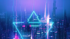 Buildings, Neon, Artist, Artwork, Digital Art, 4K wallpaper
