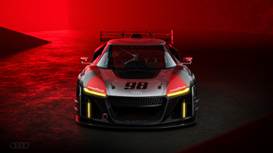 Audi R8 LMS GT3, Red aesthetic, Red background, 4K wallpaper