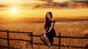 Girls, Model, Field, 4K wallpaper