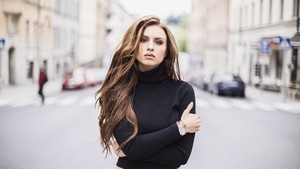 Brunette, Girls, Model, Depth Of Field, 4K wallpaper